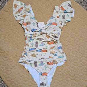 Women's One-piece Swimsuit- Route 66